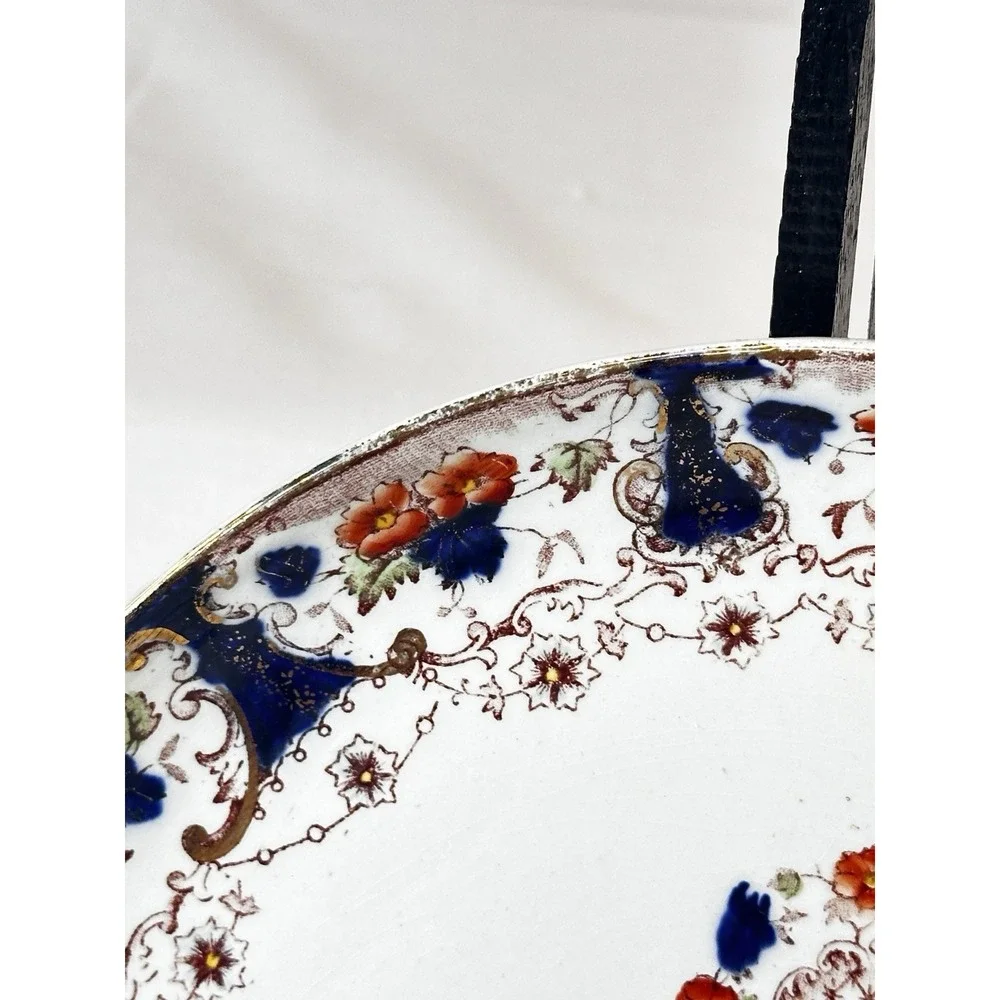 Westbourne England Porcelain Bone Plate Imari Pattern Platter Antique C‎ 1800's